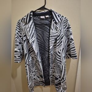 Chico's Black and White Zebra Print Blazer